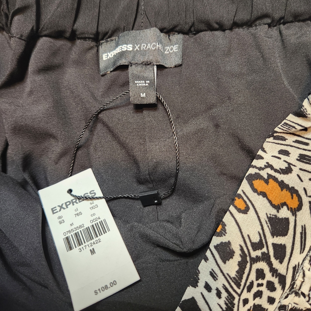 Express Black and Orange Patterned Maxi Skirt NWT - image 3